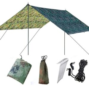 Outdoor Hammock Waterproof Rain Fly Tent Tarp Lightweight Portable Waterproof Ripstop Easily Fold Sun Shelter UV Protection