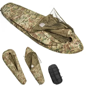 MT Military Modular Rifleman Sleeping Bag System 2.0 with Bivy Cover, Army Mummy Sleep Bag for All Seasons Multicam tourist Bag