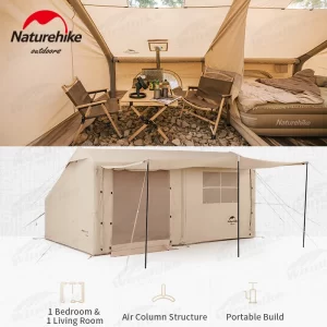 Naturehike 12 Large Area 2-3 Persons Inflatable Tent Portable Outdoor Cotton Hut Tent AIR12Y Balcony Camping Travel Tent