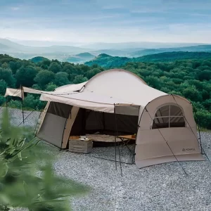 Outdoor Camping Portable Large Space Shelter Multi-Door Multi-Window Thickened Rainproof Windproof Sunproof Tent