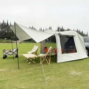 SUVS MPV Car Rear Tent Camping Auto Tail Tent Waterproof Auto Awning Beach Sunshade Tent 5-6 Person For Self-driving Travel