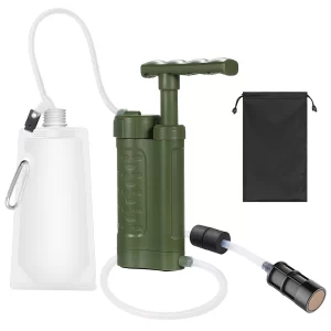 Water Purifier Pump Water Filtration System Water Filter Outdoor Emergency Survival Gear for Family Preparedness Camping Hiking
